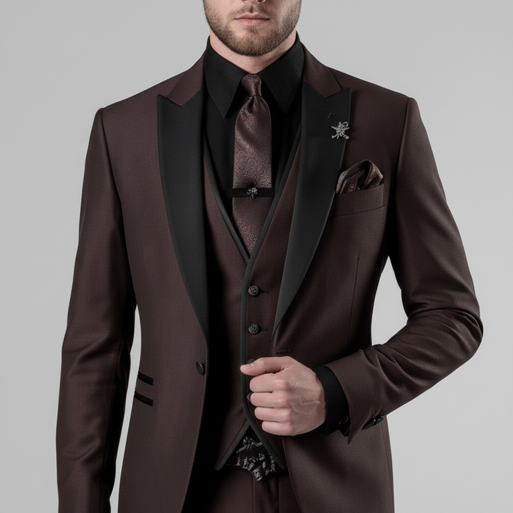 Garnitur Męski Trzyczęściowy z Blazerem i Kamizelką