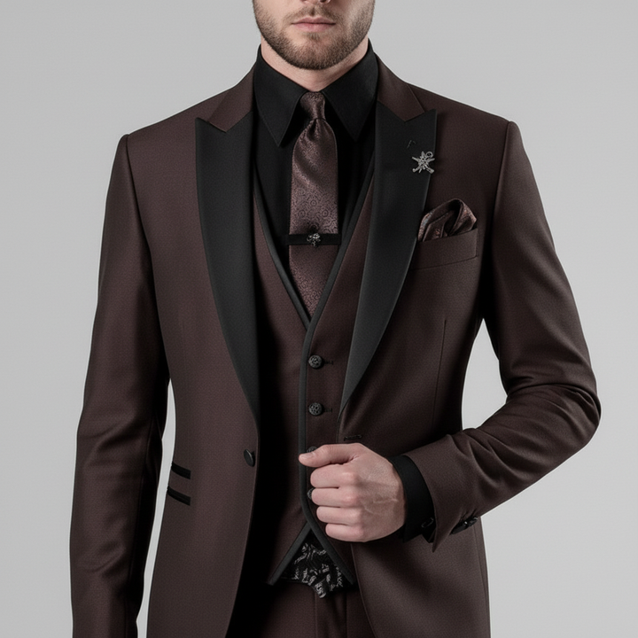 Garnitur Męski Trzyczęściowy z Blazerem i Kamizelką