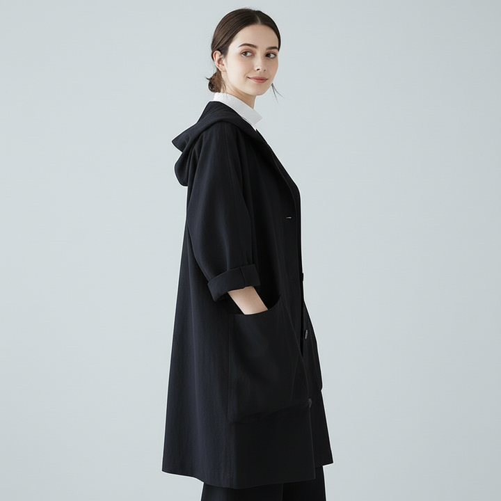 Płaszcz Damski Długi z Klasyczną Linią