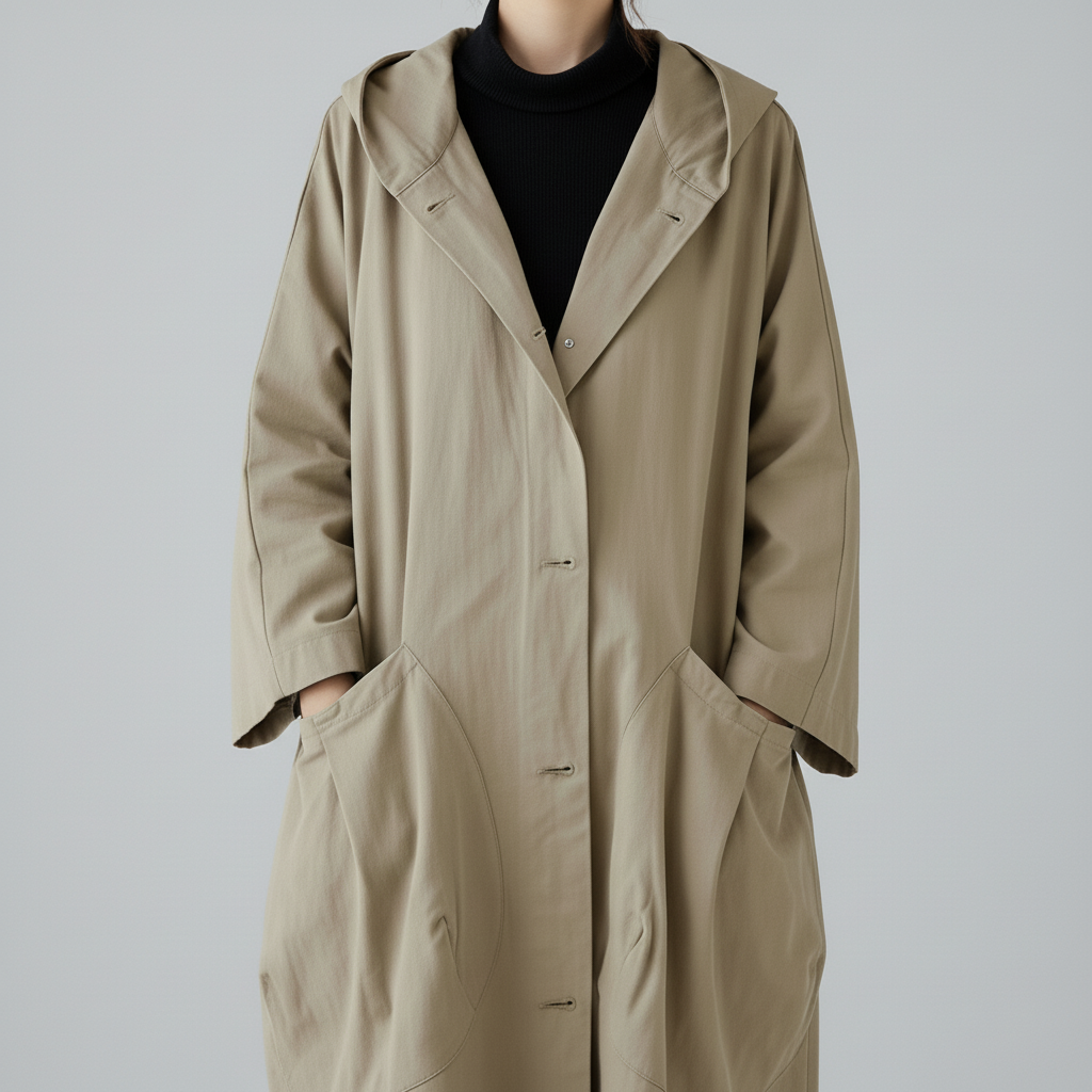 Płaszcz Damski Długi z Klasyczną Linią