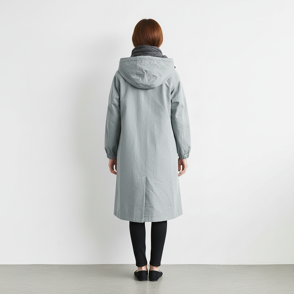 Trencz Damski z Kapturem w Klasycznej Formie