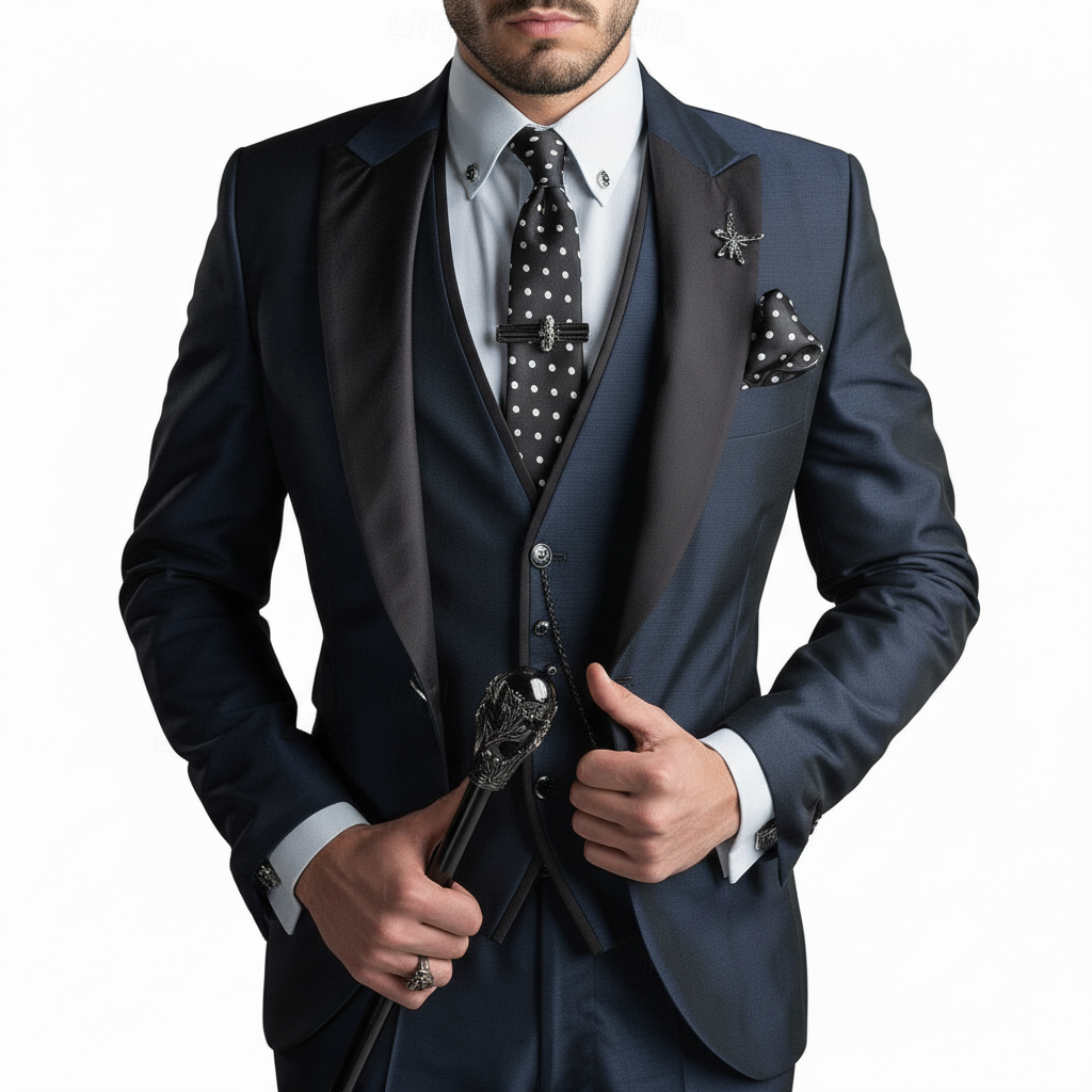 Garnitur Męski Trzyczęściowy z Blazerem i Kamizelką