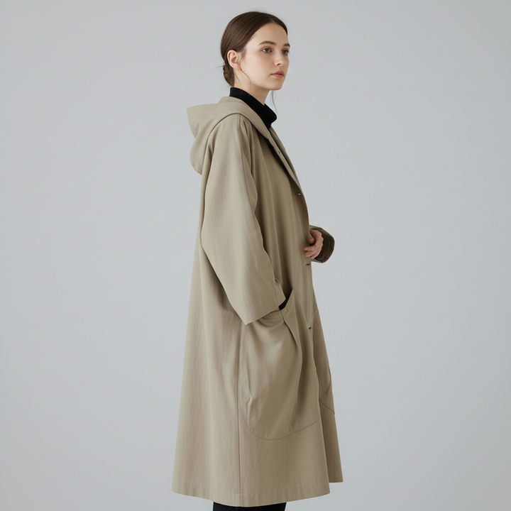 Płaszcz Damski Długi z Klasyczną Linią