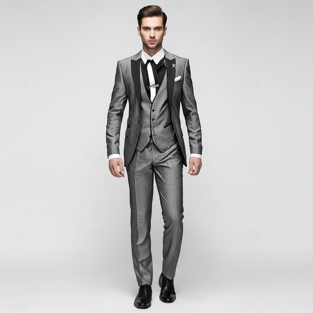 Garnitur Męski Trzyczęściowy z Blazerem i Kamizelką