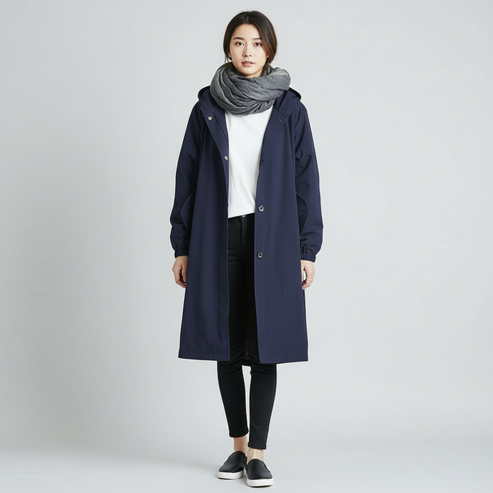 Trencz Damski z Kapturem w Klasycznej Formie