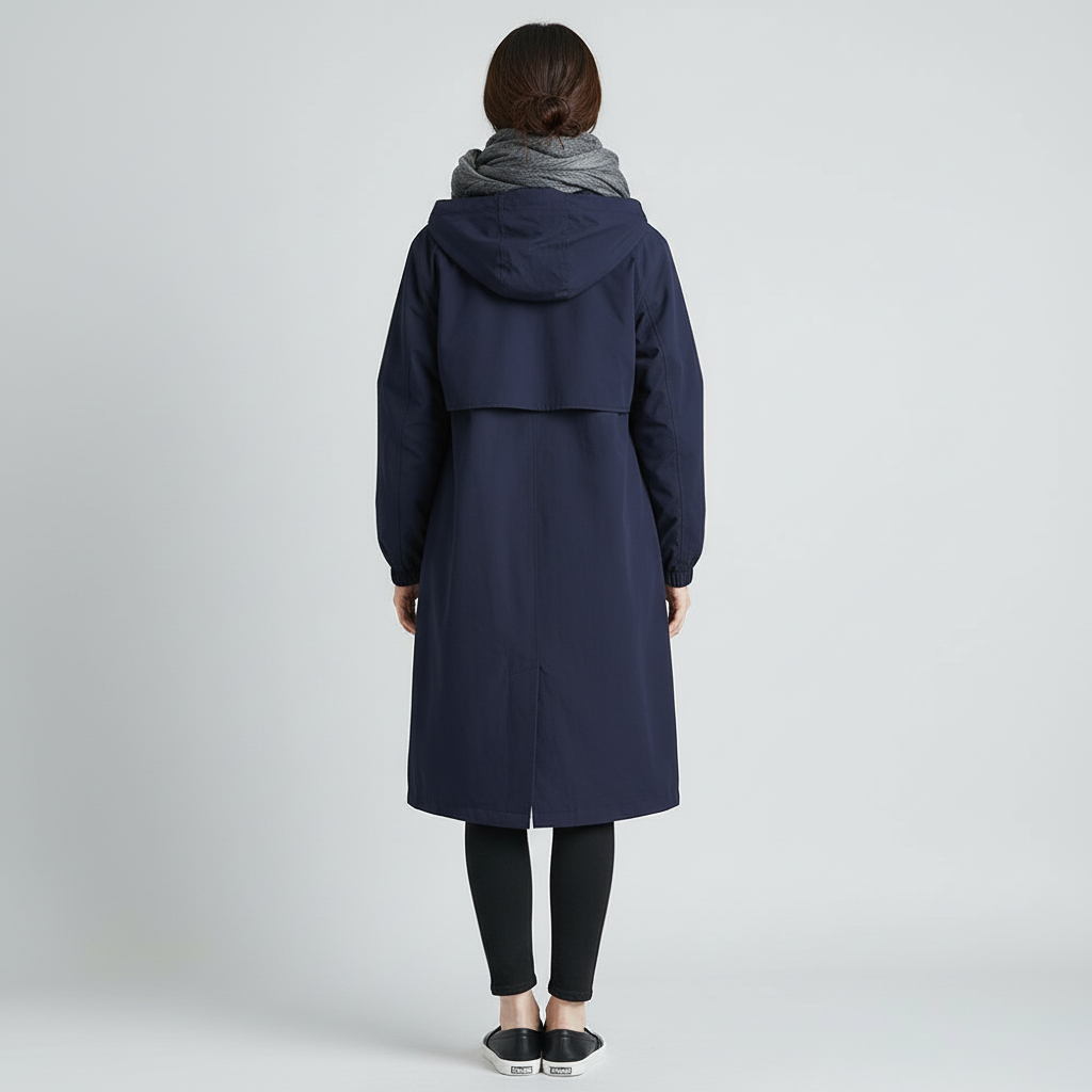 Trencz Damski z Kapturem w Klasycznej Formie