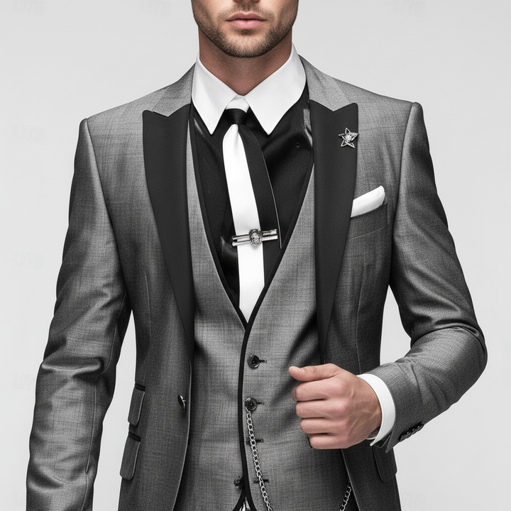 Garnitur Męski Trzyczęściowy z Blazerem i Kamizelką
