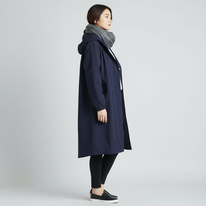 Trencz Damski z Kapturem w Klasycznej Formie