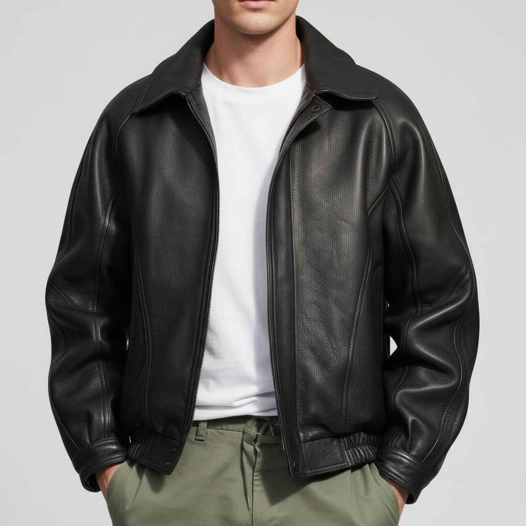 Kurtka Męska Klasyczna z Prostą Linią