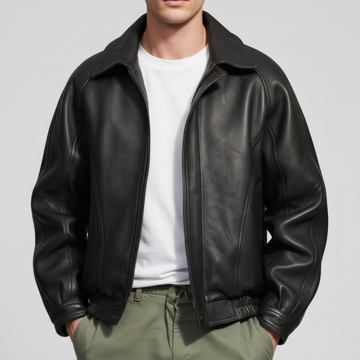 Kurtka Męska Klasyczna z Prostą Linią