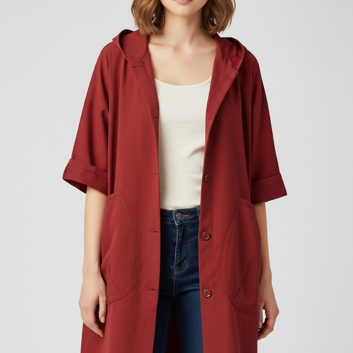 Płaszcz Damski Długi z Klasyczną Linią