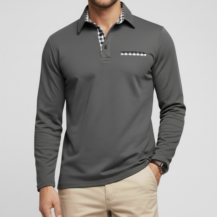 Polo Męskie Zimowe z Długim Rękawem