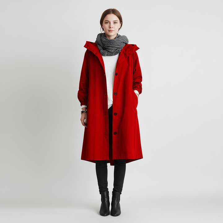 Trencz Damski z Kapturem w Klasycznej Formie