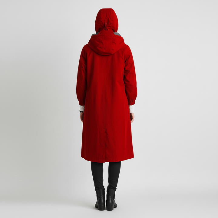 Trencz Damski z Kapturem w Klasycznej Formie