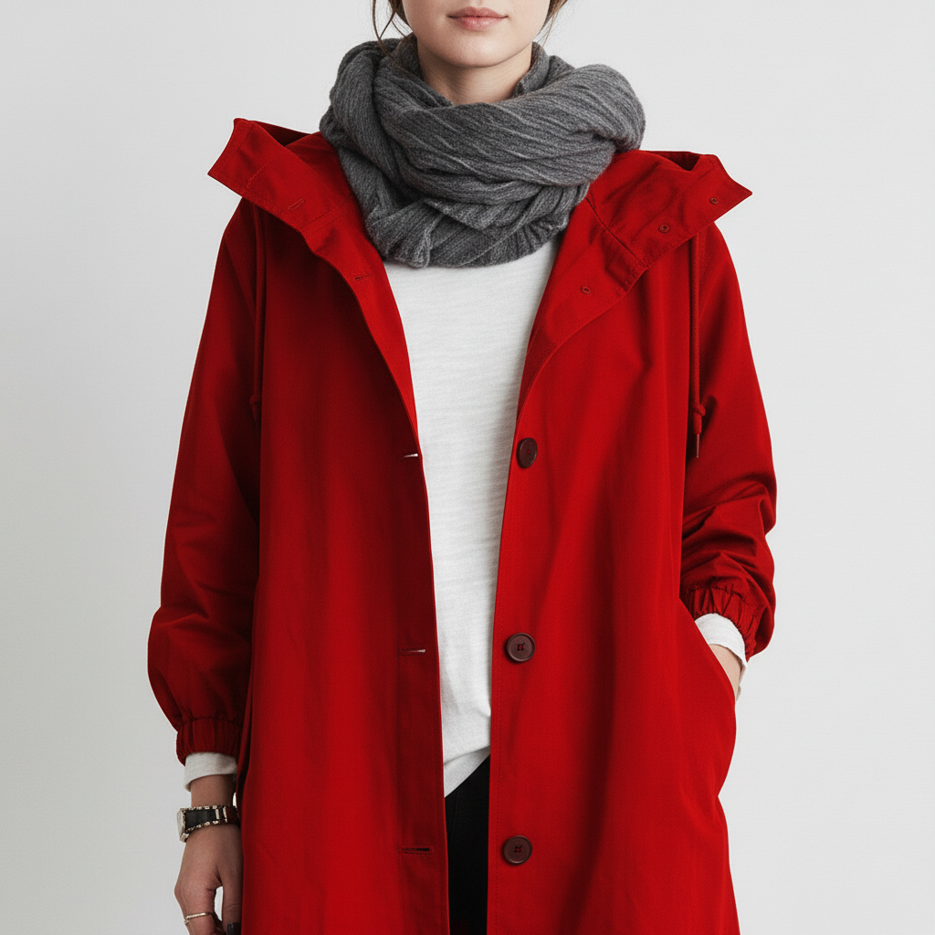 Trencz Damski z Kapturem w Klasycznej Formie