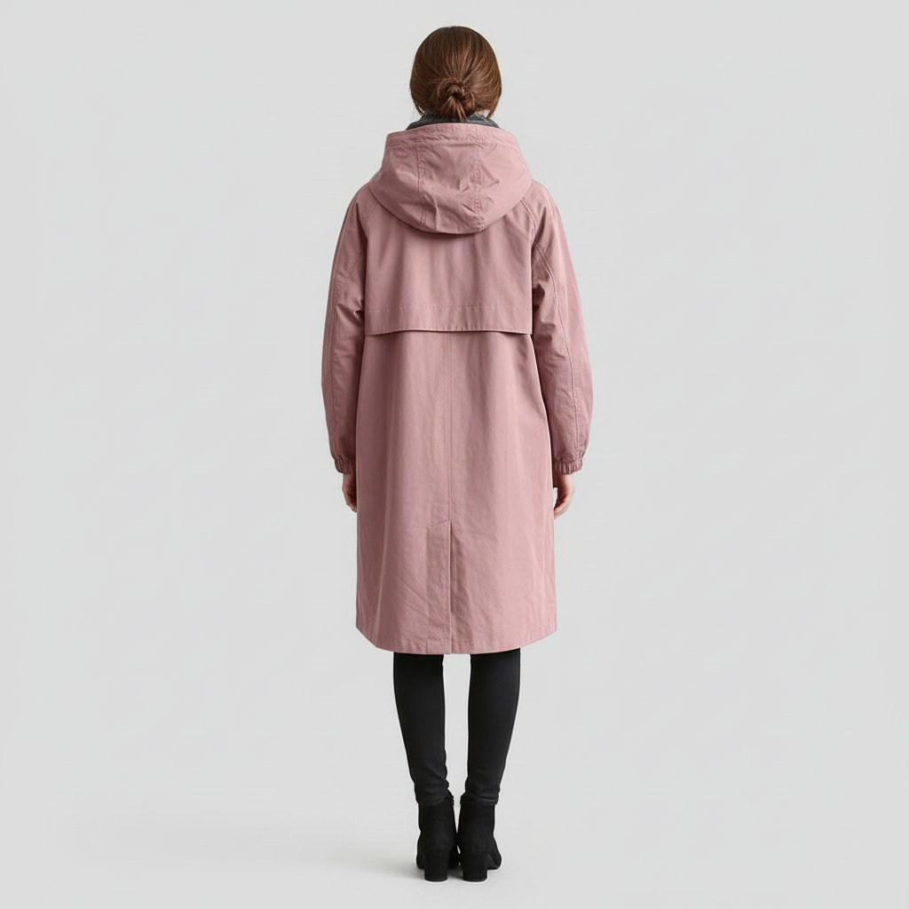 Trencz Damski z Kapturem w Klasycznej Formie