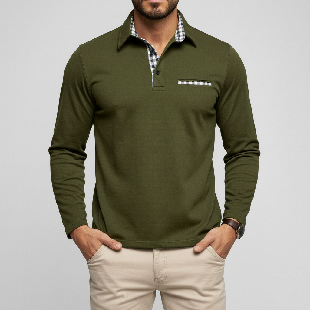 Polo Męskie Zimowe z Długim Rękawem