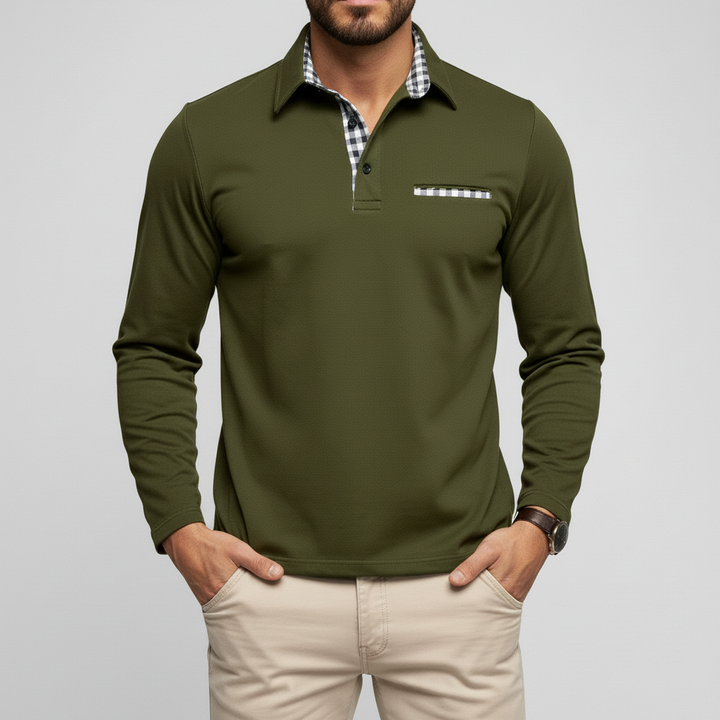 Polo Męskie Zimowe z Długim Rękawem