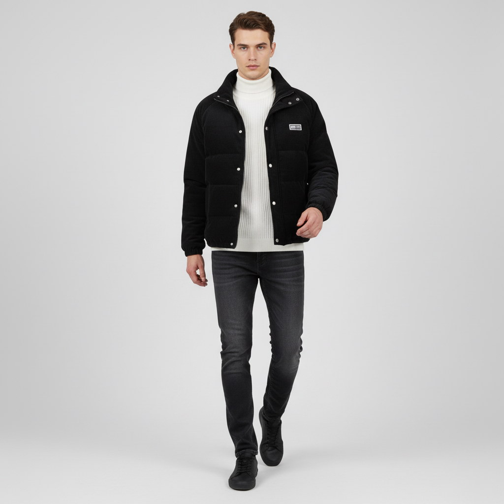 Męska Kurtka Sztruksowa z Ociepleniem