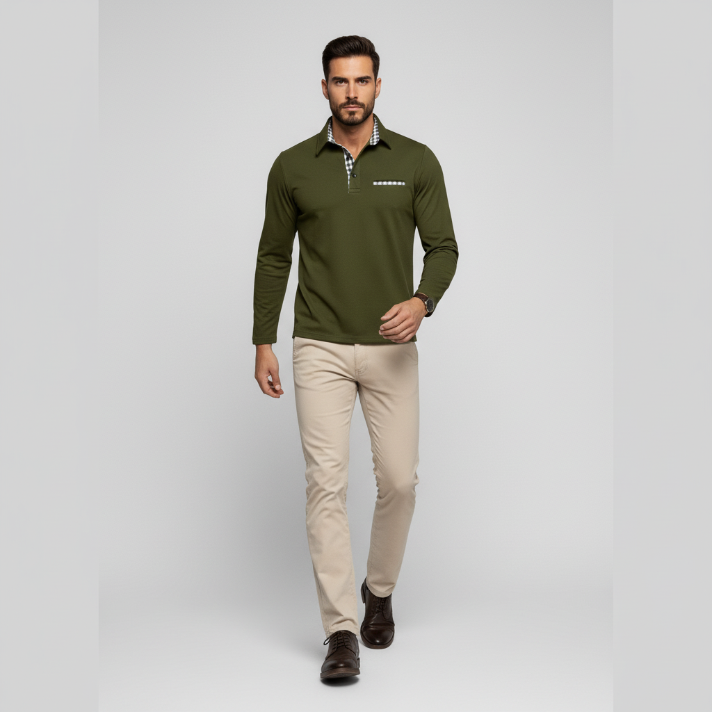 Polo Męskie Zimowe z Długim Rękawem