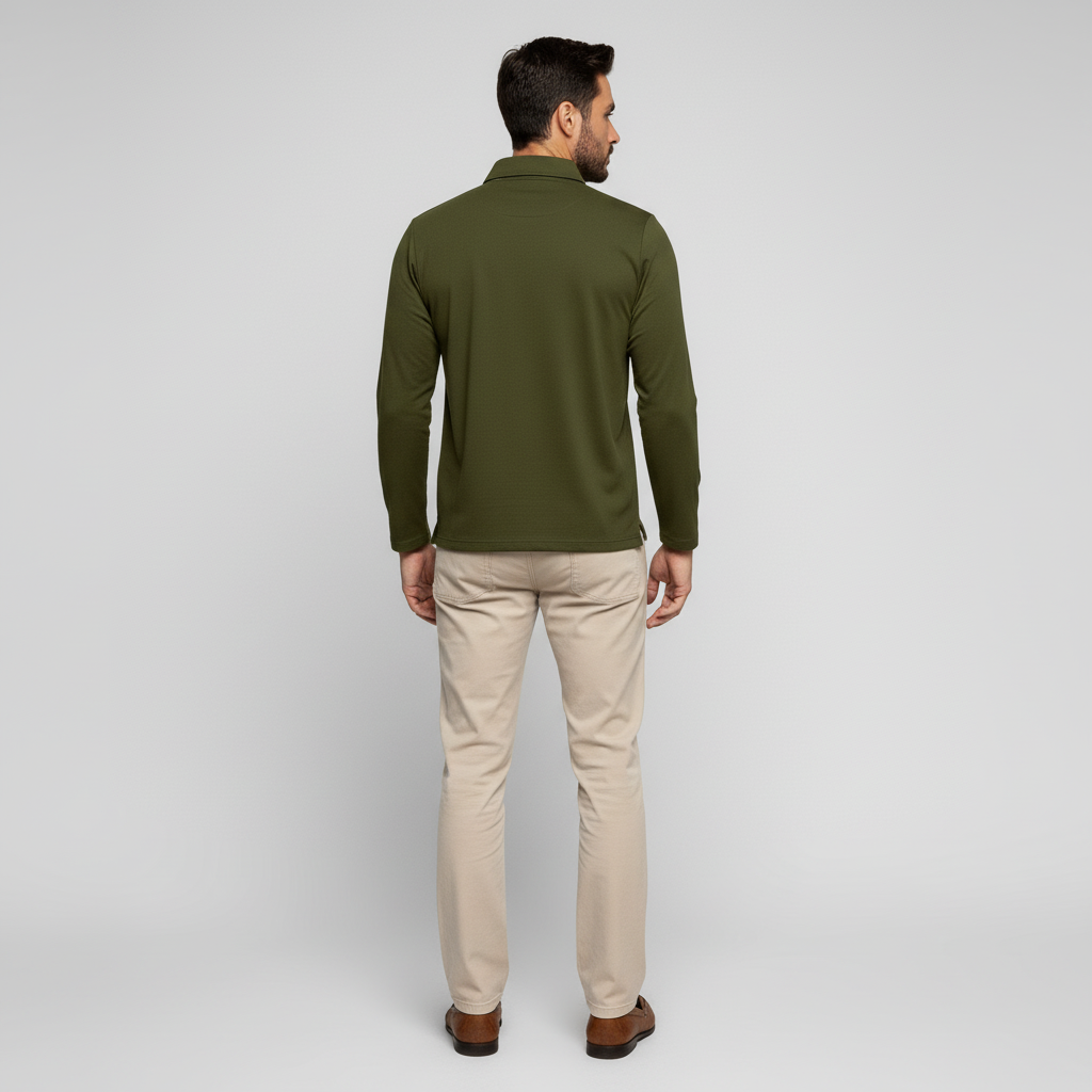 Polo Męskie Zimowe z Długim Rękawem