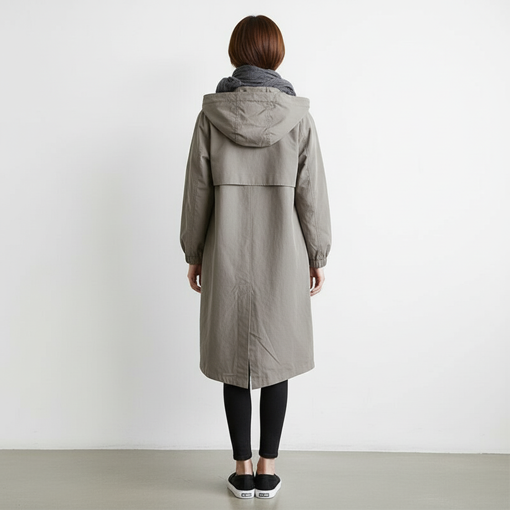 Trencz Damski z Kapturem w Klasycznej Formie