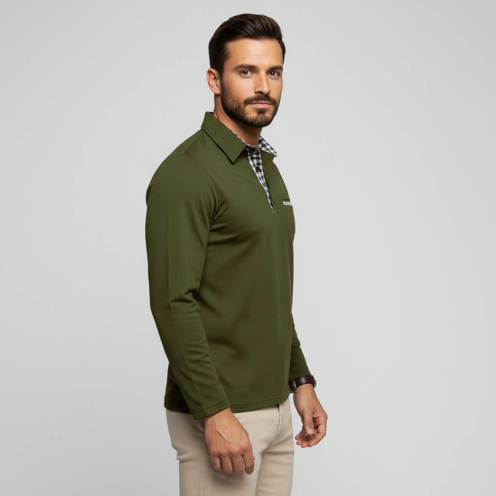 Polo Męskie Zimowe z Długim Rękawem