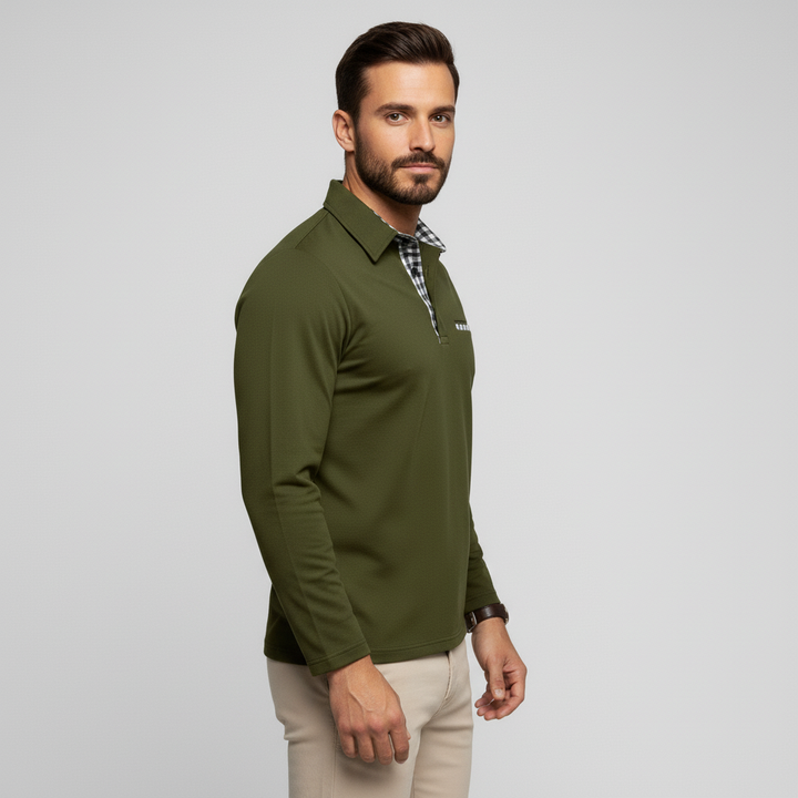 Polo Męskie Zimowe z Długim Rękawem