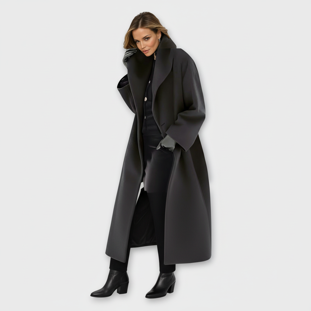 Płaszcz Damski Oversize z Szerokim Kołnierzem