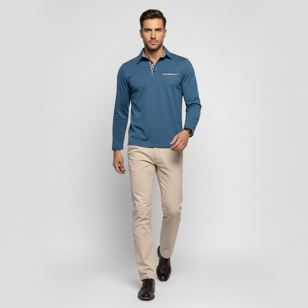 Polo Męskie Zimowe z Długim Rękawem