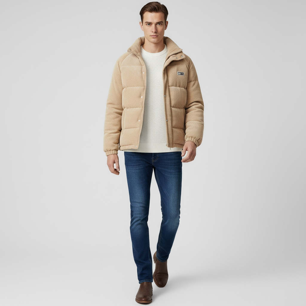 Męska Kurtka Sztruksowa z Ociepleniem