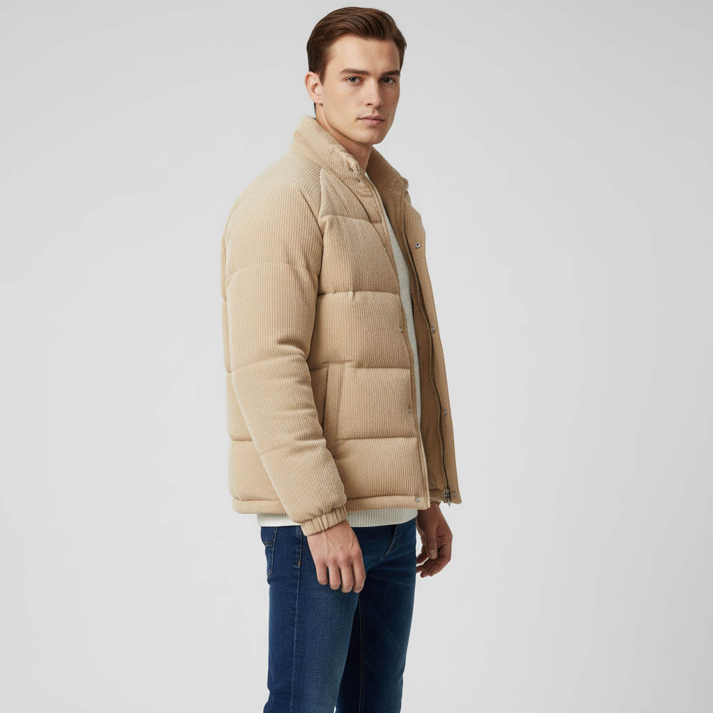 Męska Kurtka Sztruksowa z Ociepleniem