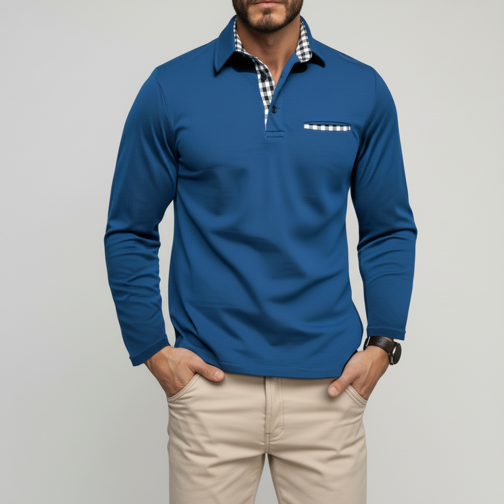 Polo Męskie Zimowe z Długim Rękawem