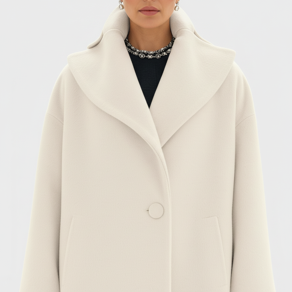 Płaszcz Damski Oversize z Szerokim Kołnierzem