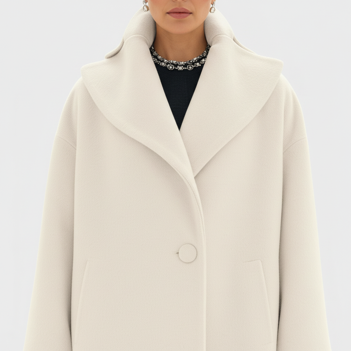 Płaszcz Damski Oversize z Szerokim Kołnierzem