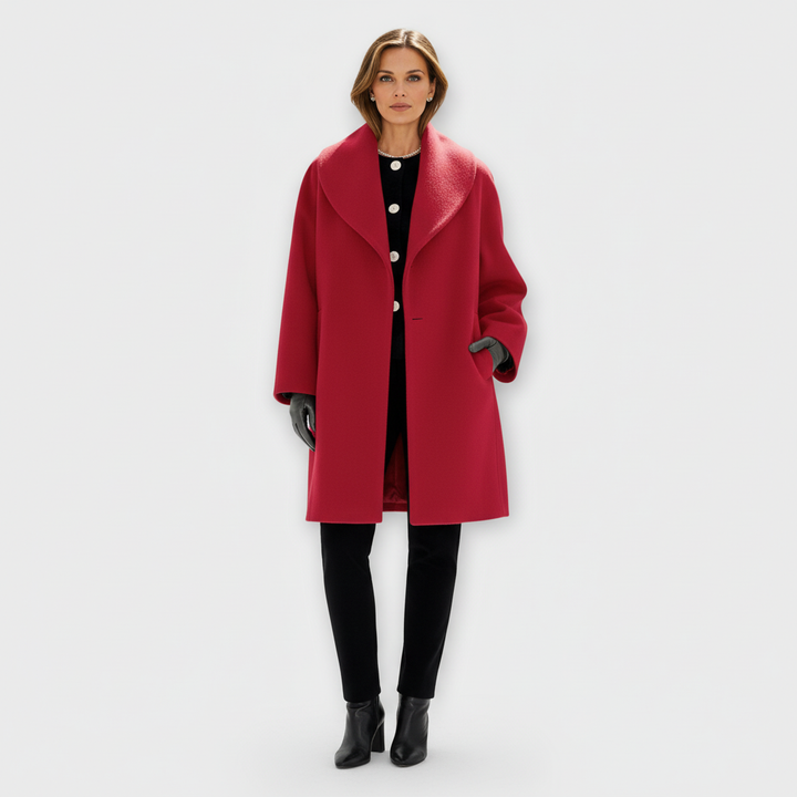 Płaszcz Damski Oversize z Szerokim Kołnierzem