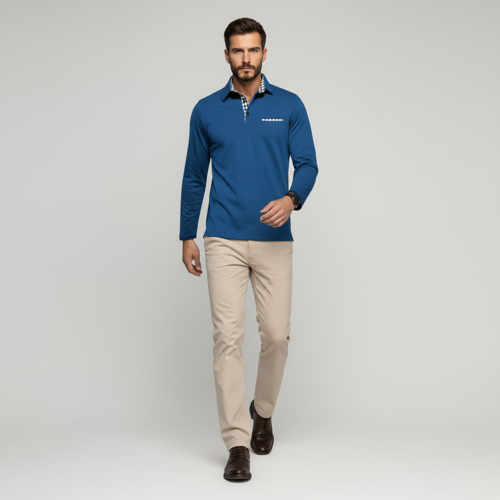 Polo Męskie Zimowe z Długim Rękawem