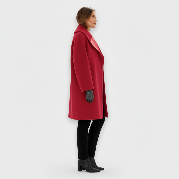 Płaszcz Damski Oversize z Szerokim Kołnierzem