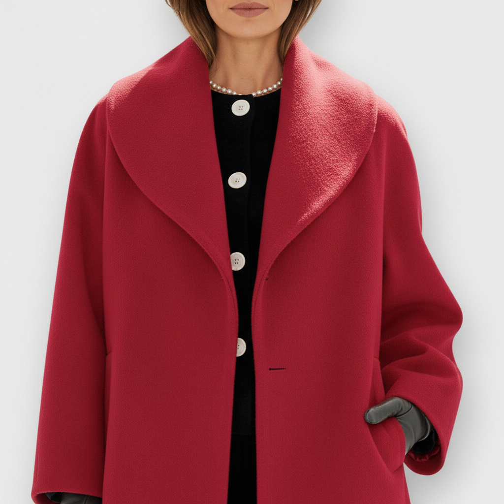 Płaszcz Damski Oversize z Szerokim Kołnierzem