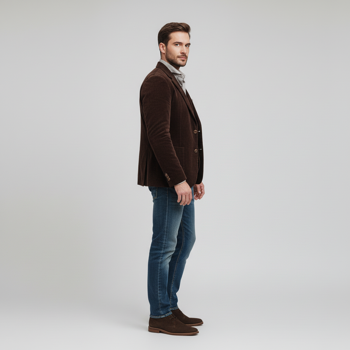 Blazer Męski z Kamizelką w Stylu Vintage