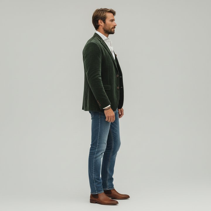 Blazer Męski z Kamizelką w Stylu Vintage