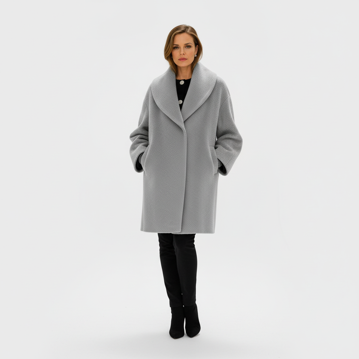 Płaszcz Damski Oversize z Szerokim Kołnierzem