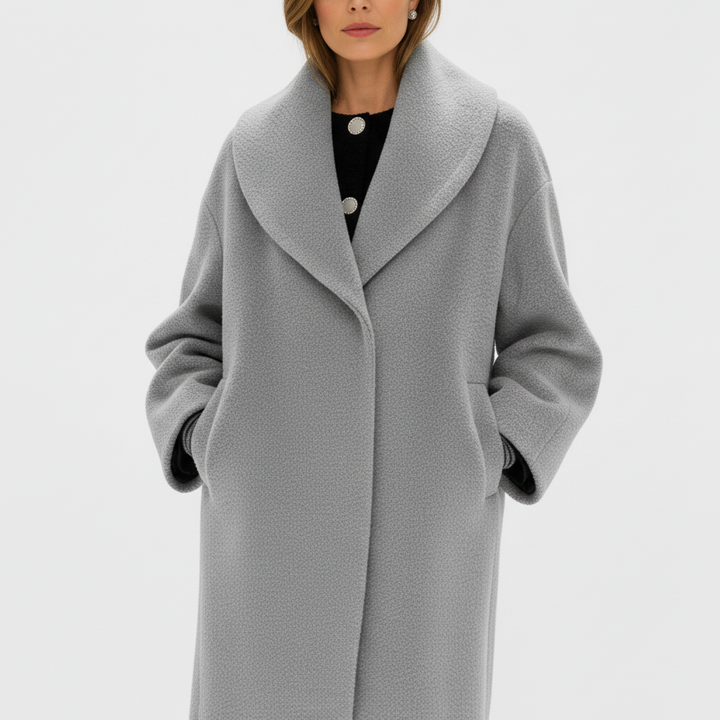 Płaszcz Damski Oversize z Szerokim Kołnierzem