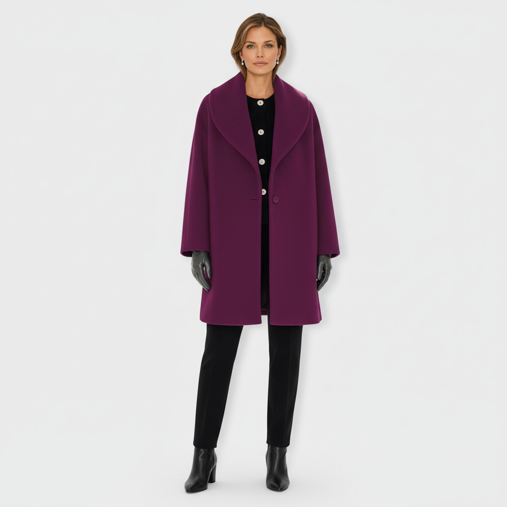 Płaszcz Damski Oversize z Szerokim Kołnierzem