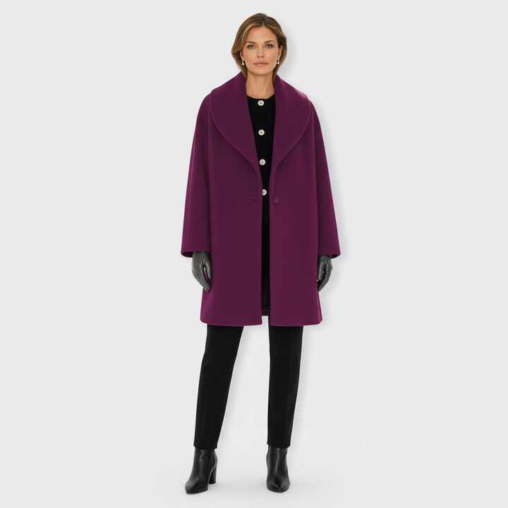 Płaszcz Damski Oversize z Szerokim Kołnierzem