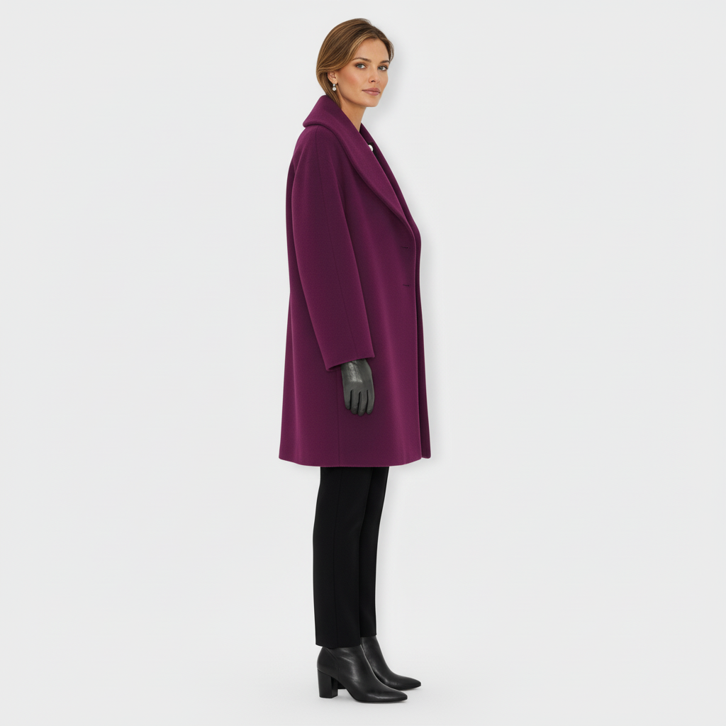 Płaszcz Damski Oversize z Szerokim Kołnierzem