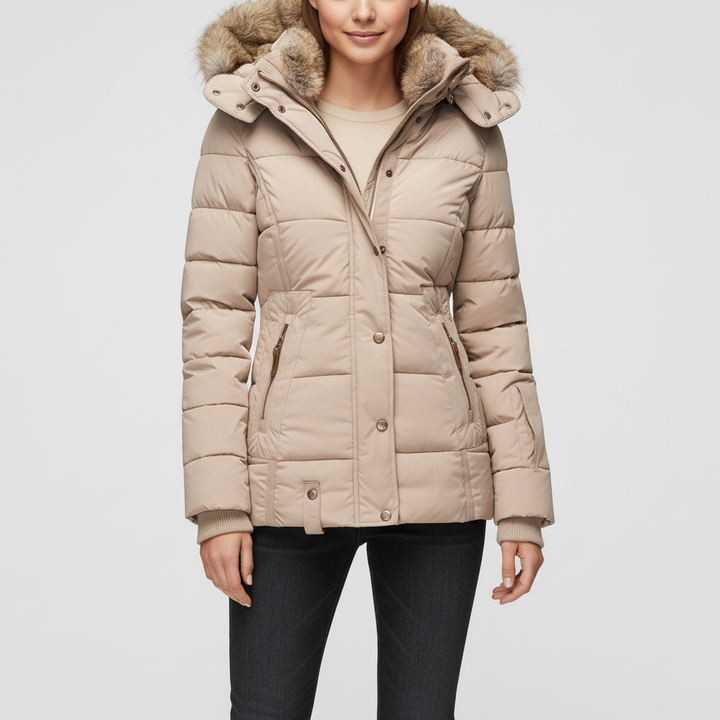 Damska Kurtka Zimowa Z Kapturem Na Zamek