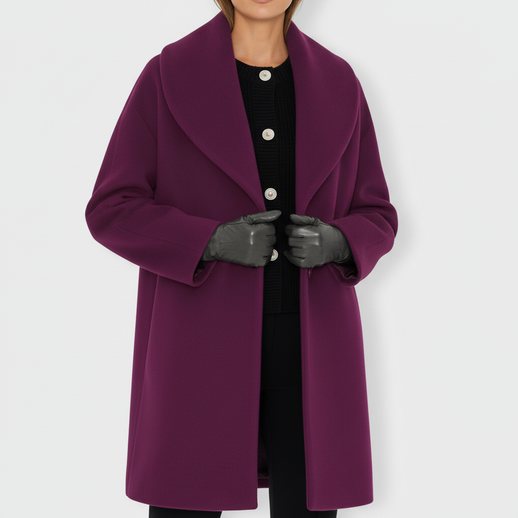 Płaszcz Damski Oversize z Szerokim Kołnierzem