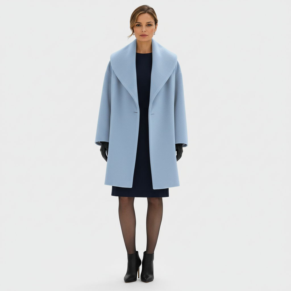 Płaszcz Damski Oversize z Szerokim Kołnierzem