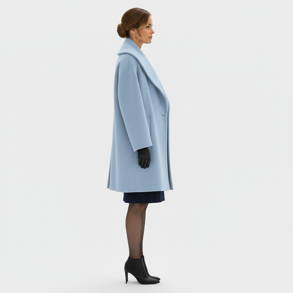 Płaszcz Damski Oversize z Szerokim Kołnierzem